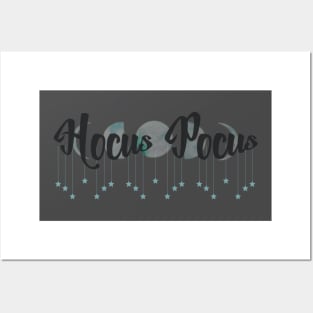 Hocus pocus moon phases with stars, watercolor painting Posters and Art